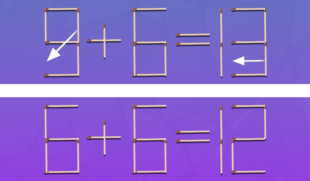 Предизвикателство за гениите: трябва да плъзнете 2 съвпадения, за да бъде равенството правилно