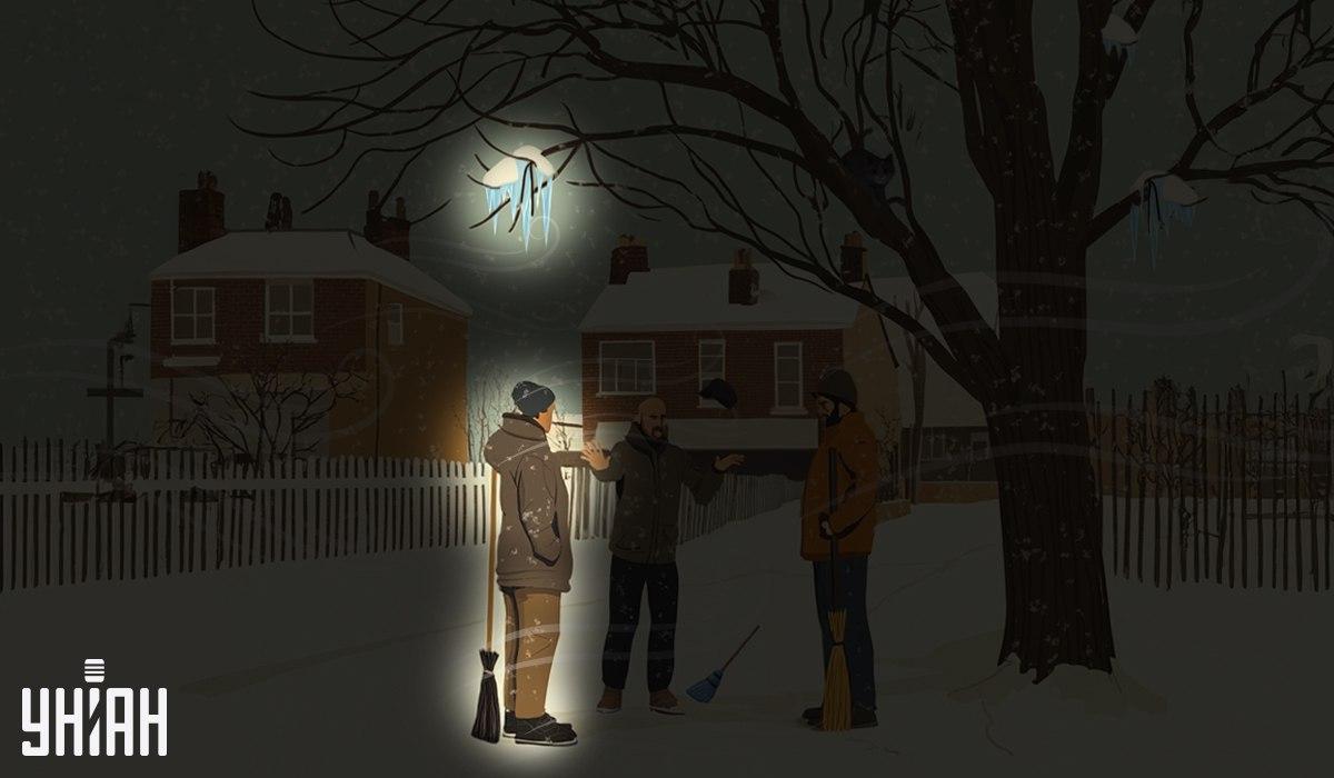 Един от чистачите е стоял под ледените висулки, които са висели на дървото / колаж Moje