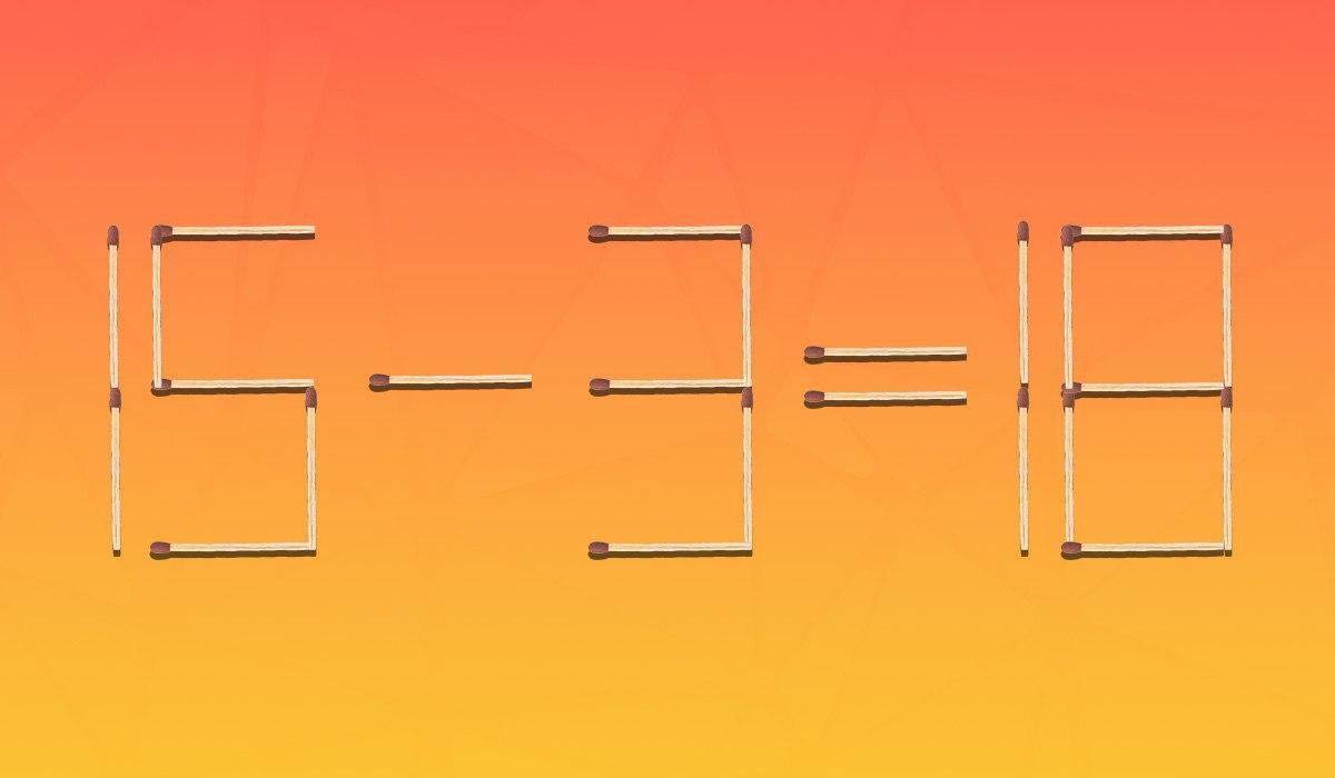 Трябва да преместите само 1 съвпадение, за да бъде равенството правилно: задача за гениите