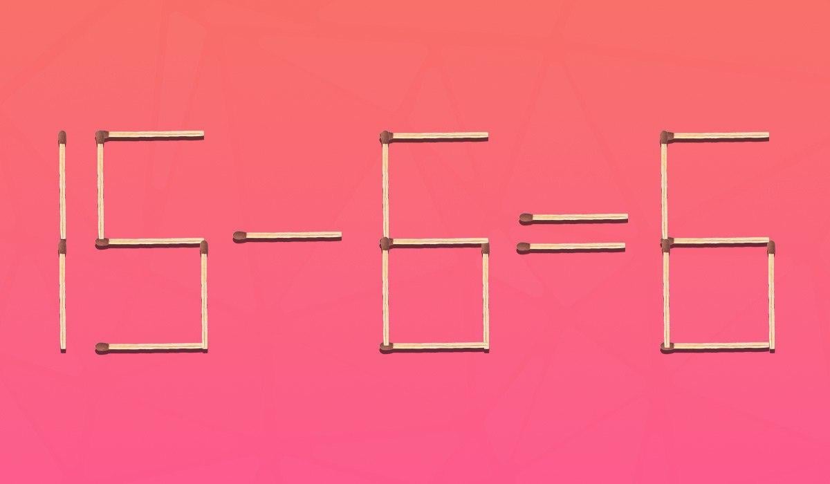 Трябва да преместите само едно съвпадение, за да направите равенството правилно: предизвикателен пъзел