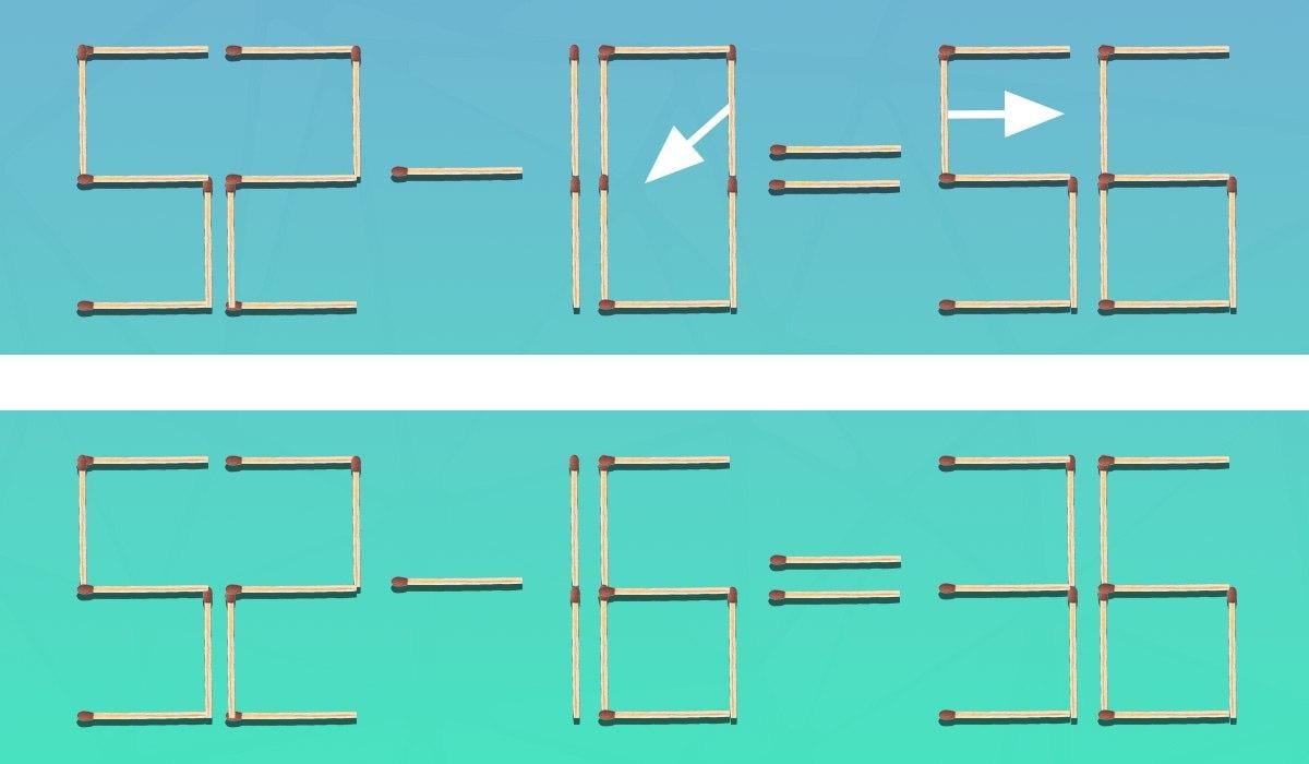 Много труден пъзел: трябва да преместите само 2 съвпадения, за да бъде равенството правилно