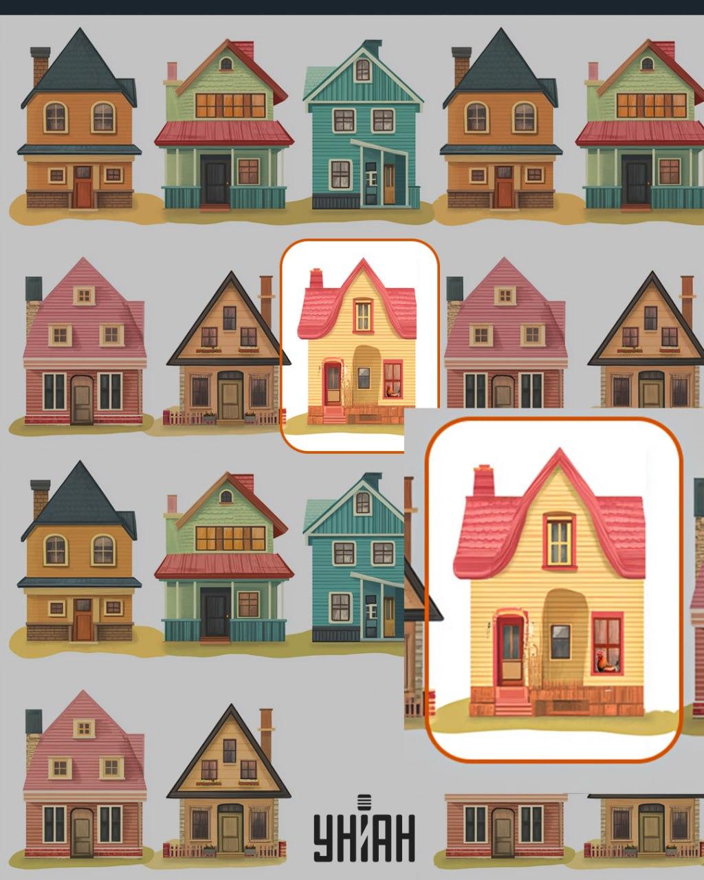 На прозореца на една от къщите имаше петел / колаж на УНИАН